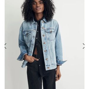 Oversized denim trucker jacket